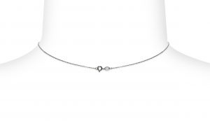 Pendente con catena Argento 925°/°°+Rh C.Z. Perla Piena Perlagione 7x7½mm