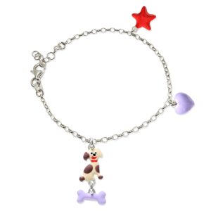 Bracciale Arg.925°/°°+Rh con smalto