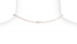 Collana Perle Piena Perlagione drop 4-5mm Oro bianco 750°/°° Lunghezza cm 42~