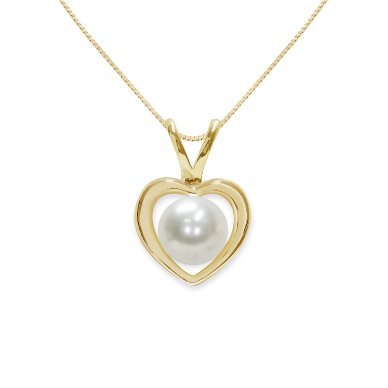 Ciondolo con catena Argento 925‰ dorato Perle Piena Perlagione bottone 5½X6mm