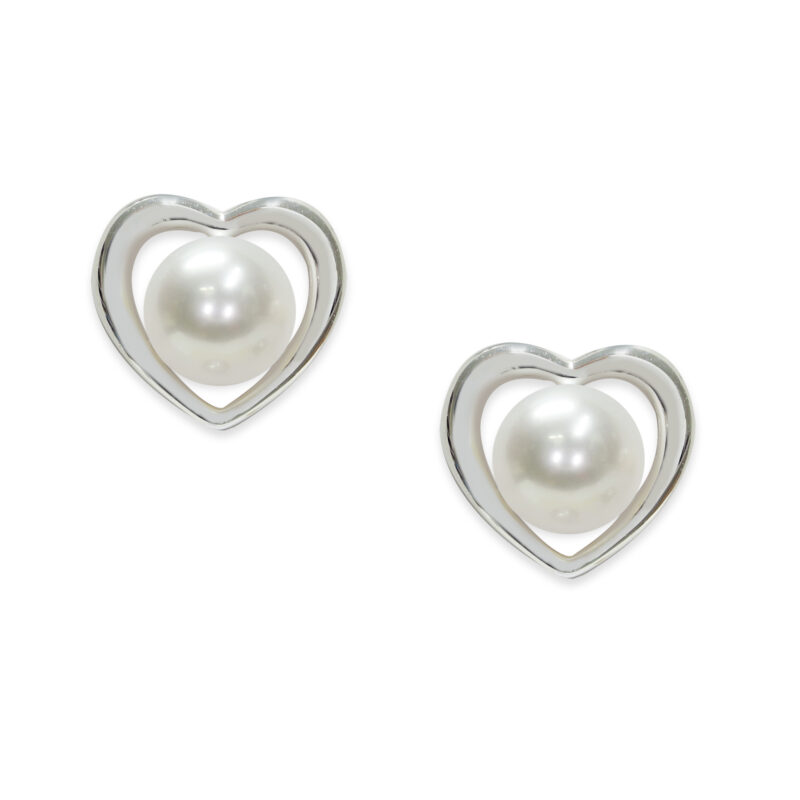 Orecchini Argento 925‰ Perle Piena Perlagione bottone 5½X6mm